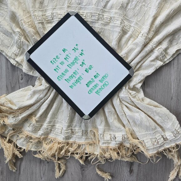 Anna Sui | cream boho western poncho with tassels blouse top | WMS M - Picture 9 of 9